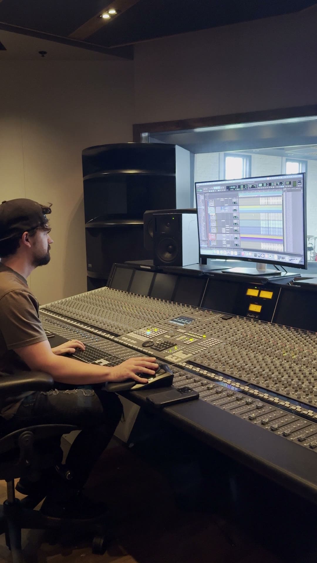 An engineer at the studio console